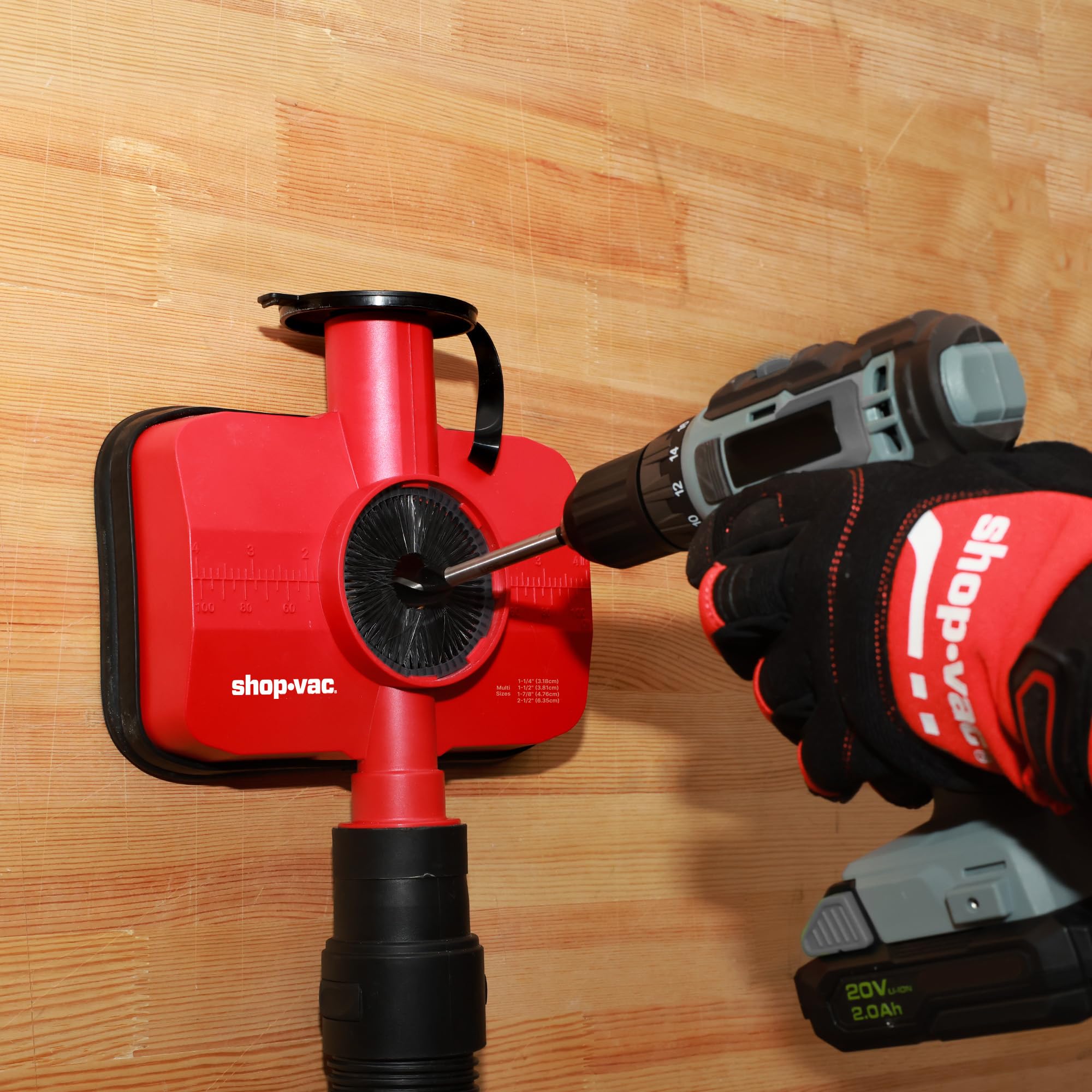 Shop-Vac dust collection attachment is portable and lightweight for sites