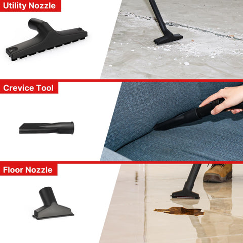 Shop-Vac portable wheels simplify moving between projects.