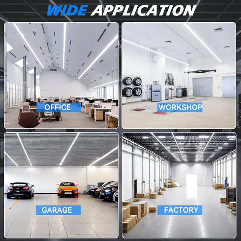 ShopLED 12-pack option enables scalable warehouse lighting with energy efficiency.