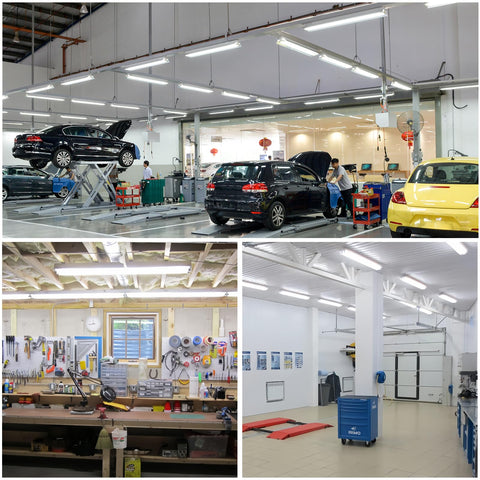 ShopLED 6000K cool white glow improves visibility in work areas.