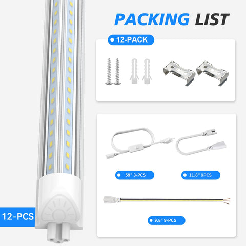 ShopLED 8ft fixture with installation tools included for quick mounting.