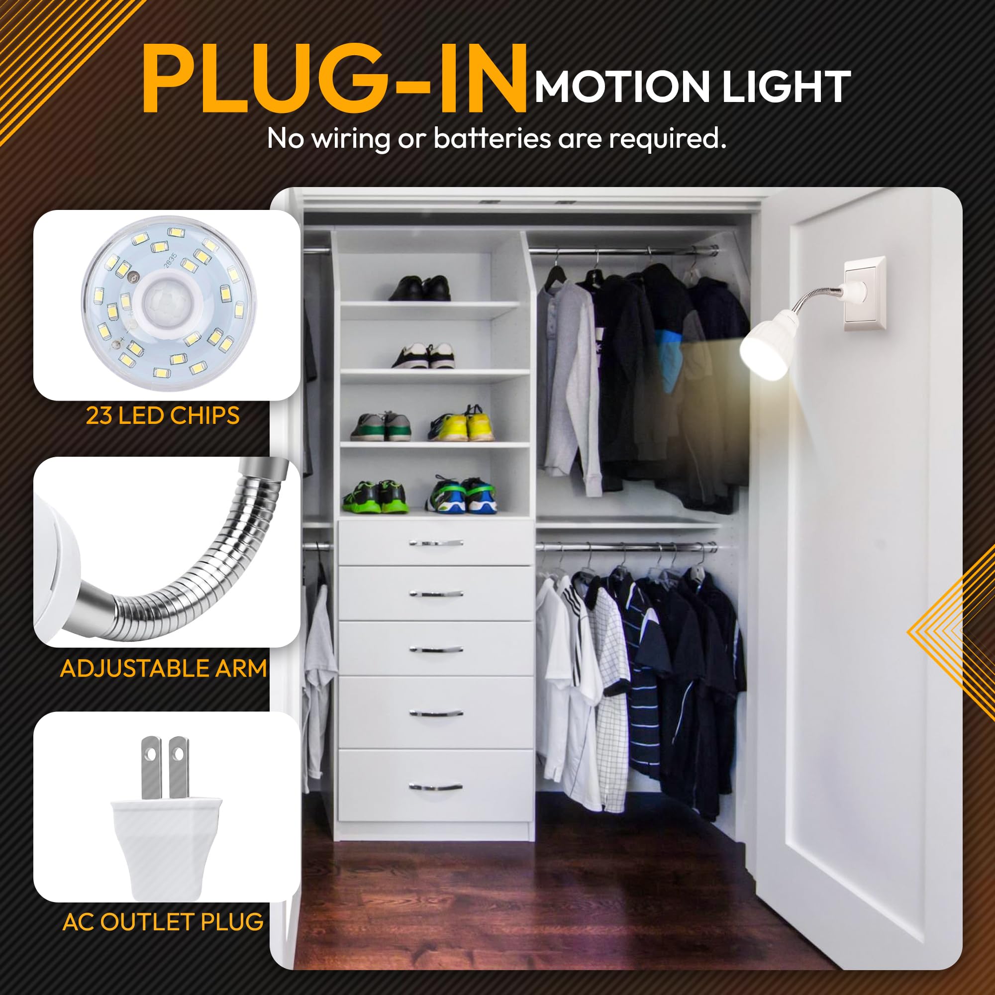 ShopN5 360-degree rotating night light delivers flexible hallway coverage.