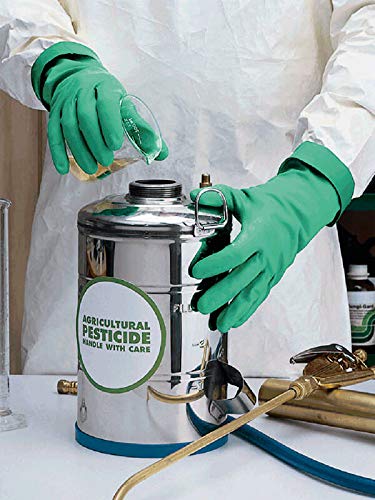 SHOWA 730 nitrile glove features cotton flock liner for easy donning and doffing.