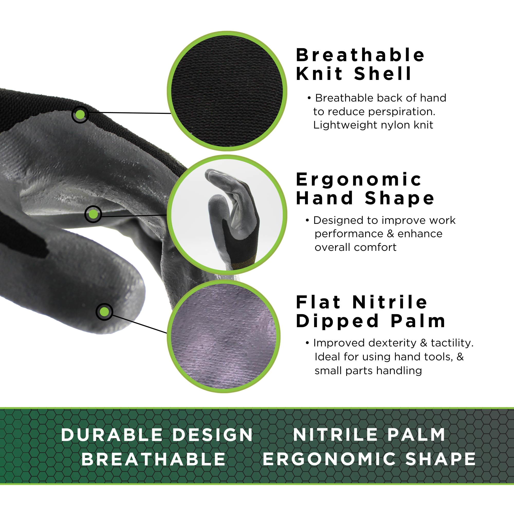 SHOWA Atlas 370 nitrile palm-coated gloves shown in a dry environment for reliable control.