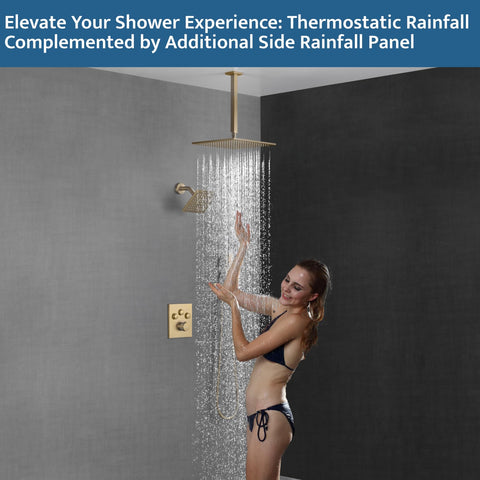 SHOYELA brushed gold system in use offers a durable, spa-like experience