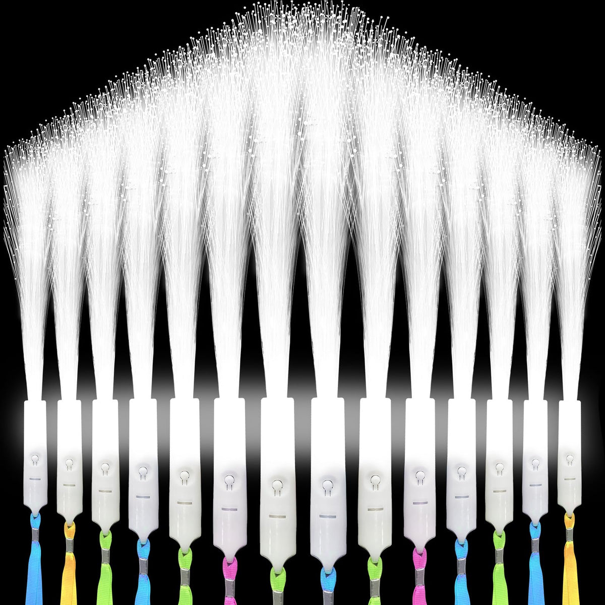 SHQDD 100pcs white fiber optic wands glowing for weddings and parties