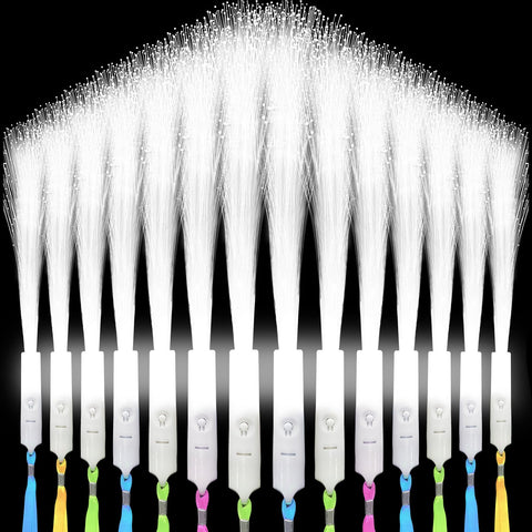 SHQDD fiber optic wand 24-pack glowing white lights for photos and events.