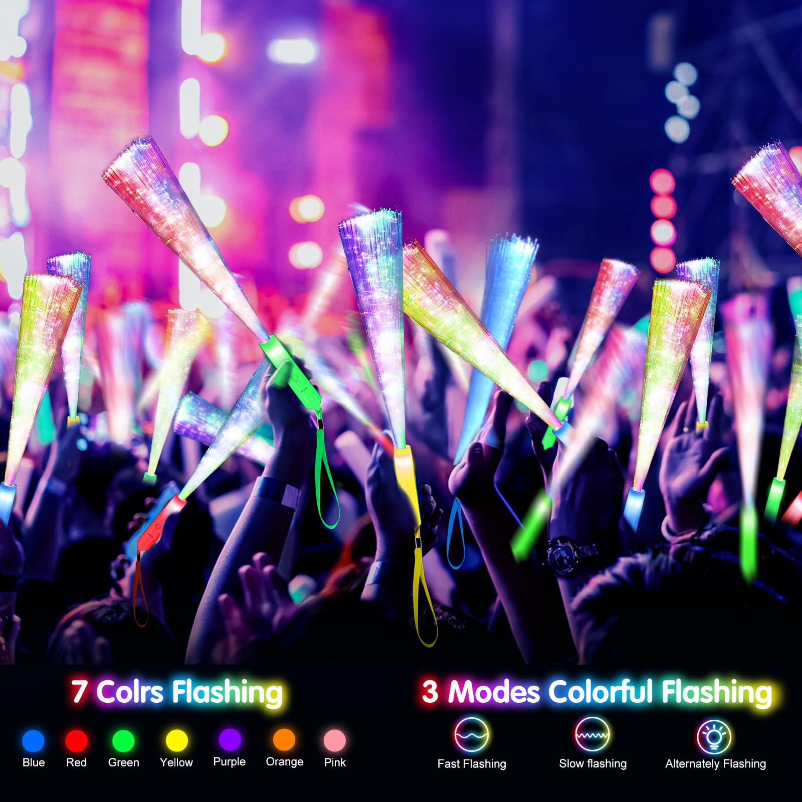 SHQDD fiber optic wand displays multicolor light for dazzling visuals