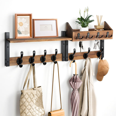 SHTALHST 29in wood coat rack shelf showing sturdy storage and décor