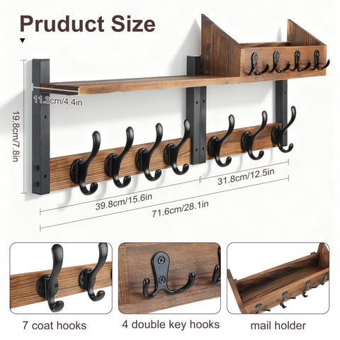SHTALHST durable metal hooks support heavy coats and backpacks