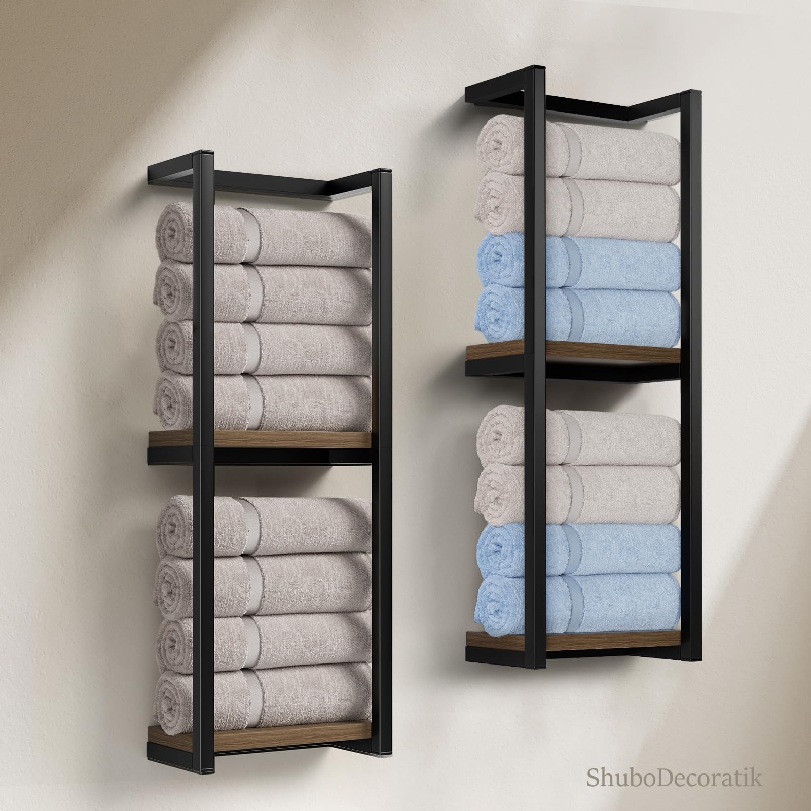 ShuboDecoratik waterproof compartments guard towels against moisture in damp baths