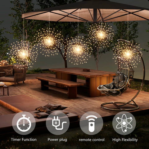 SHUKAN 1000 LED firework strings create vibrant party ambience