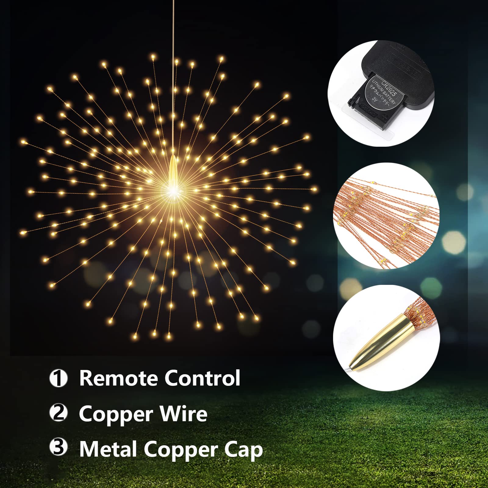 SHUKAN IP67 waterproof copper wire lights for rain or snow.