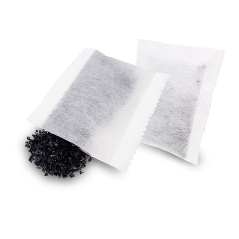 Megahome-compatible ShuRex distiller filter sachets in use.
