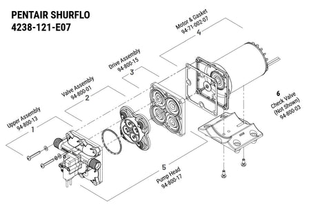 SHURFLO 4238-121-E07 diaphragm close-up with rugged seals