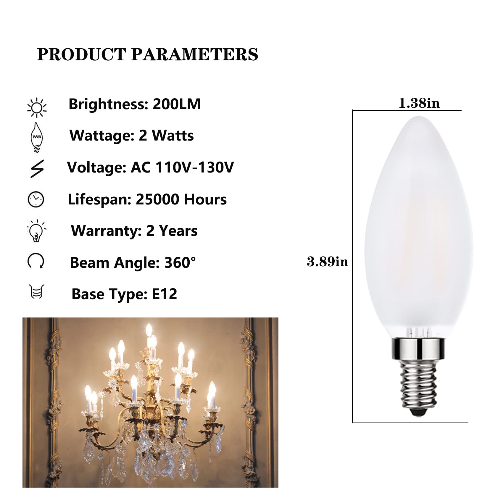 SHUWDKAR vintage candle design bulb showcases exposed filament for classic decor.