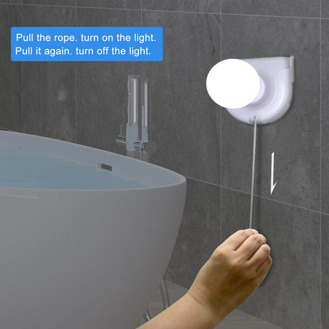 Shuwea 2-Pack pull-chain light bulb close-up showing easy on/off control.