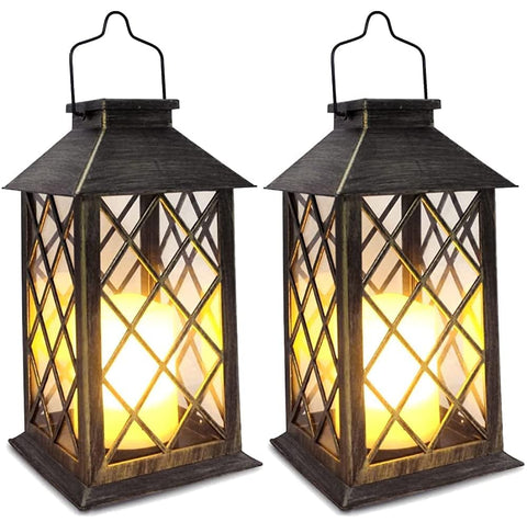 SHYMERY solar lanterns hanging in a garden for ambient outdoor lighting