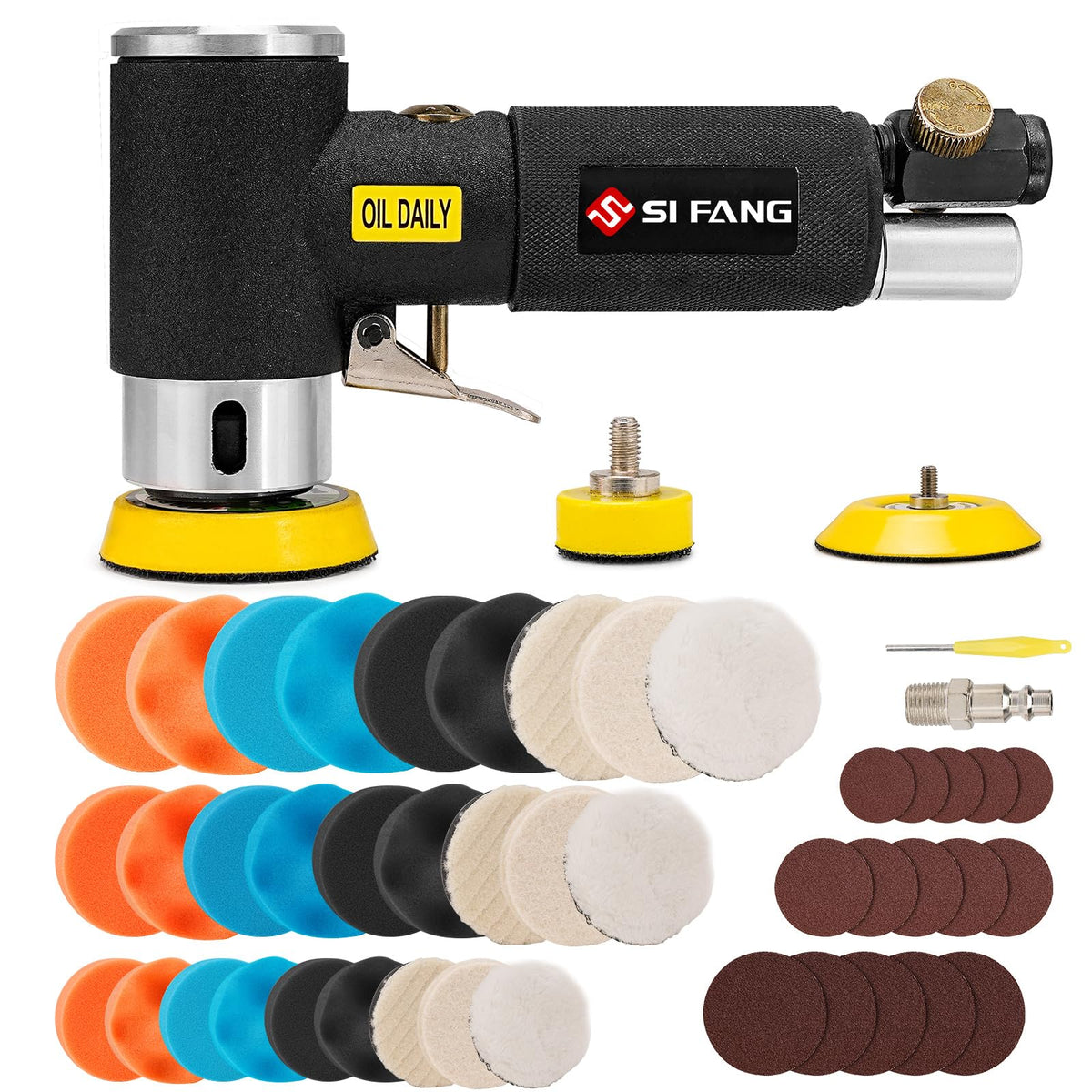 SI FANG mini orbital sander 1in in action for detailed finish