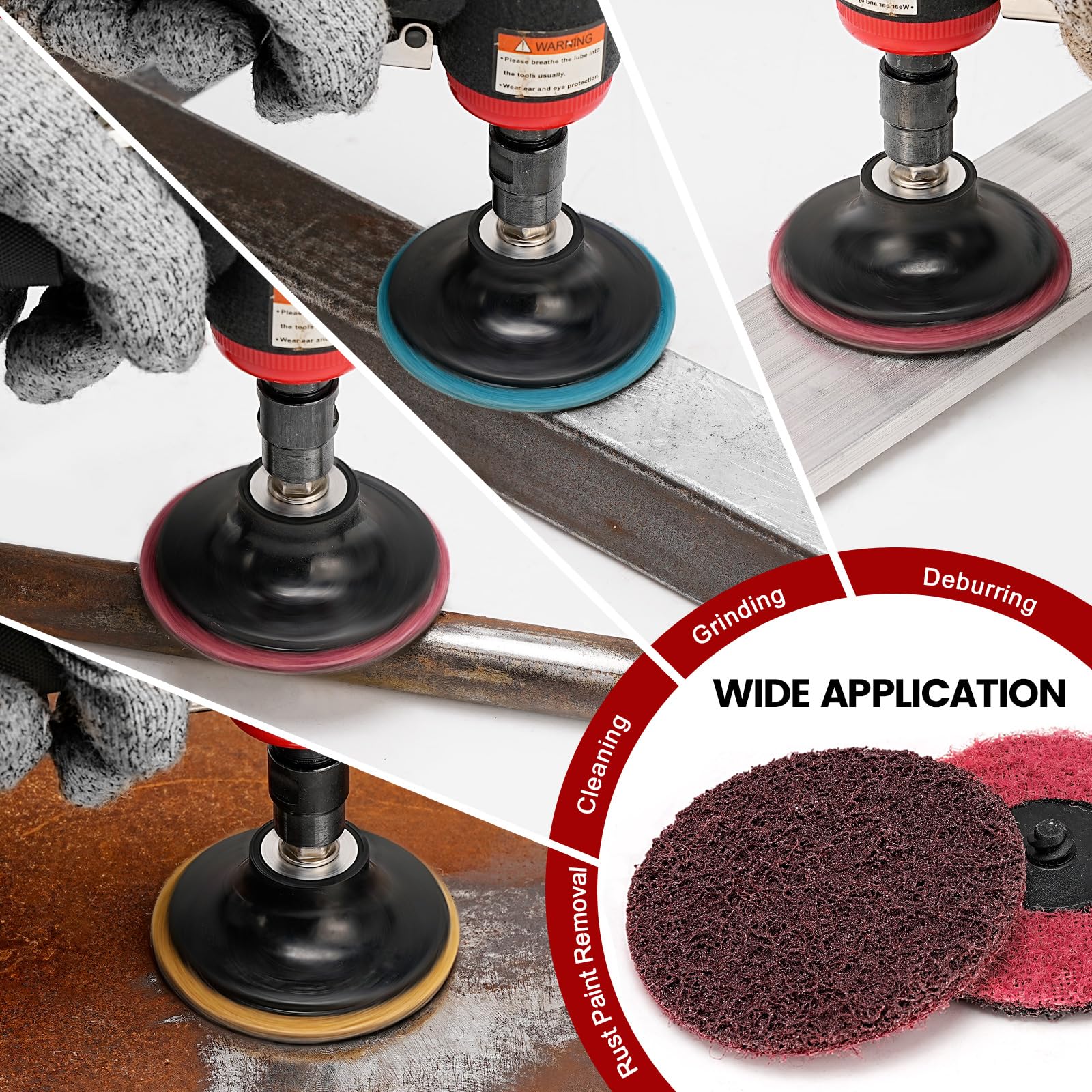 SI FANG auto body and rotor finishing with 3-inch Roloc discs.