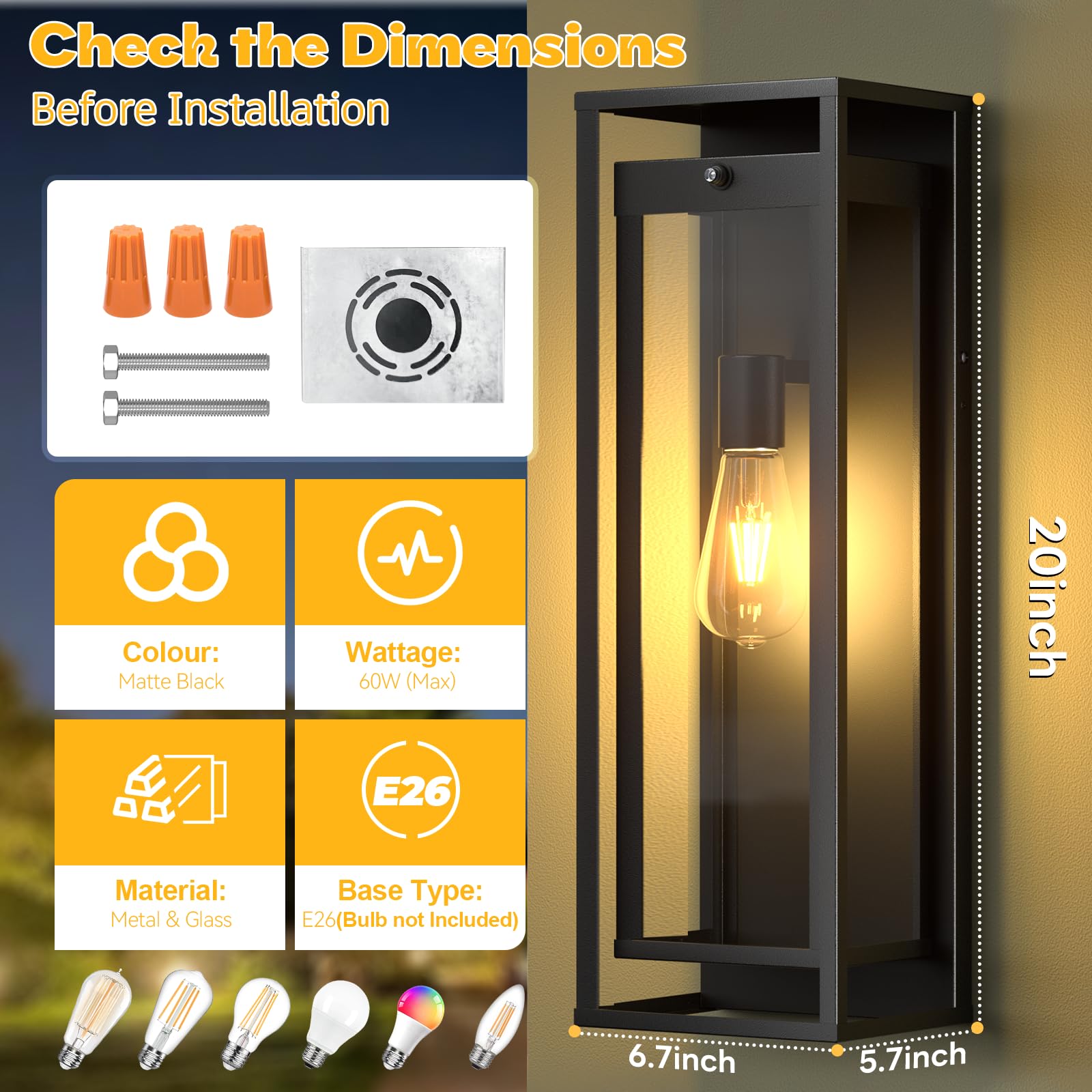 SIAFAVOI E26 open-bottom base enables quick bulb changes.