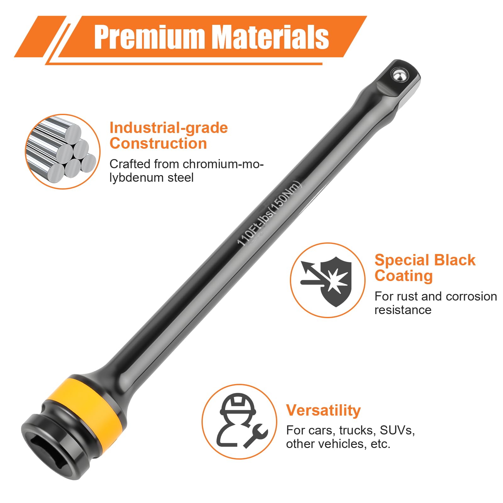 Durable chromium-molybdenum steel construction in Siapupy torque bar kit