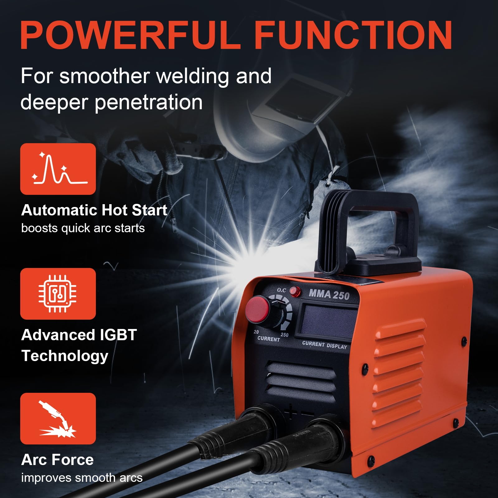 Siasky welder features hot start and arc force for reliable starts