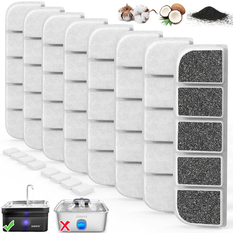 SIBAYS 8-pack dog fountain filters for FS70 ensuring clean drinking water