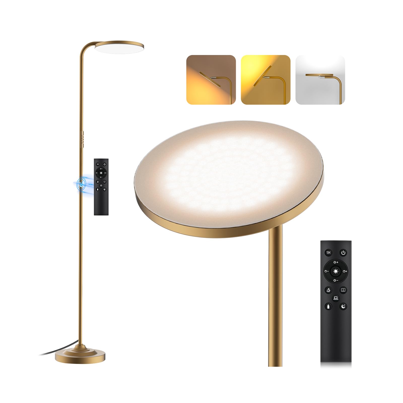 SIBRILLE 36W floor lamp with omnidirectional head for versatile lighting