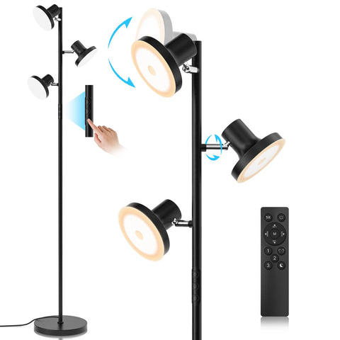 SIBRILLE 36W LED tree floor lamp base with three lights for balanced room lighting.