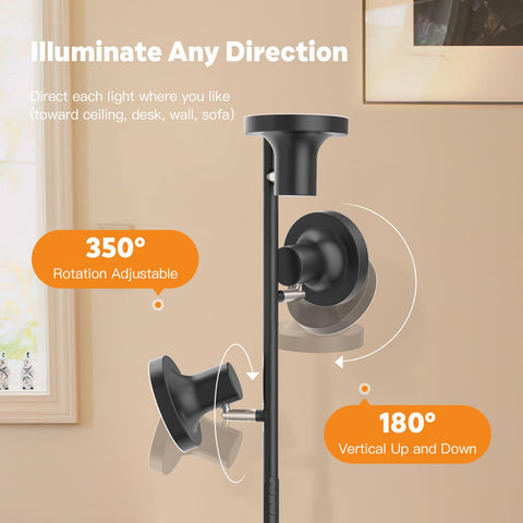 SIBRILLE 36W LED tree floor lamp remote and touch control convenience.