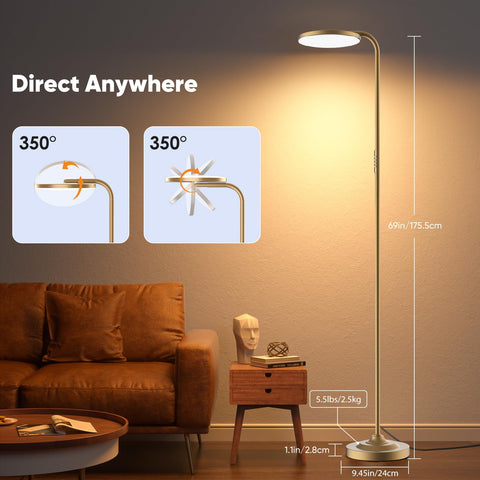 SIBRILLE 69-inch tall lamp in a living room setting
