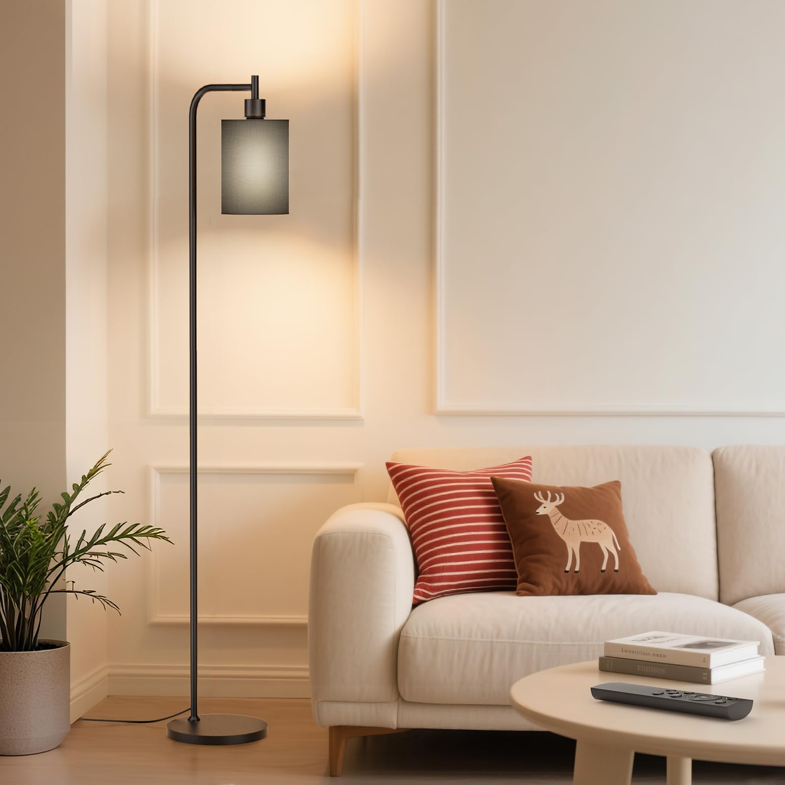 SIBRILLE floor lamp with matte base adds stable sophistication to modern corners.