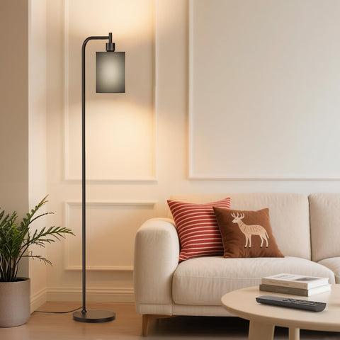 SIBRILLE floor lamp with matte base adds stable sophistication to modern corners.