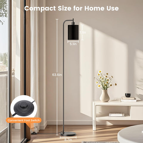SIBRILLE floor lamp offers three color temperatures for warm to bright task lighting.