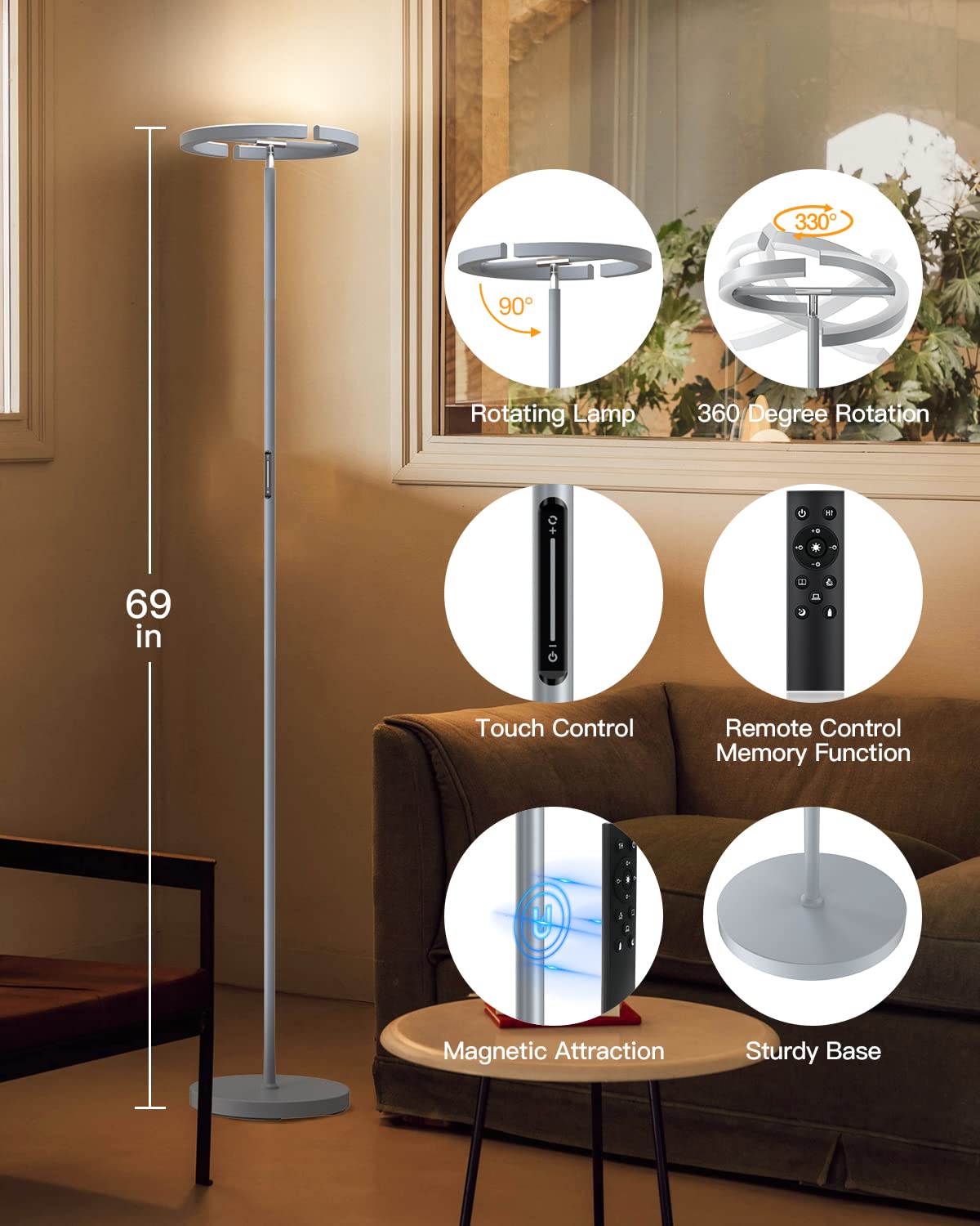 SIBRILLE modern tall design adds elegant ambience to any room.