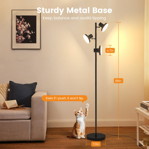 SIBRILLE sturdy-base tree floor lamp for stable placement.