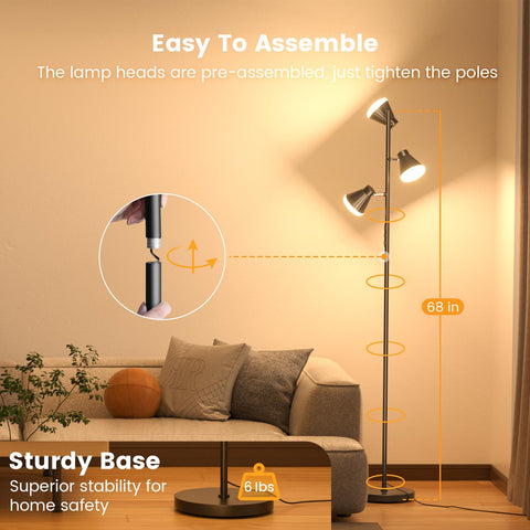 SIBRILLE easy assembly guides you from box to standing lamp.