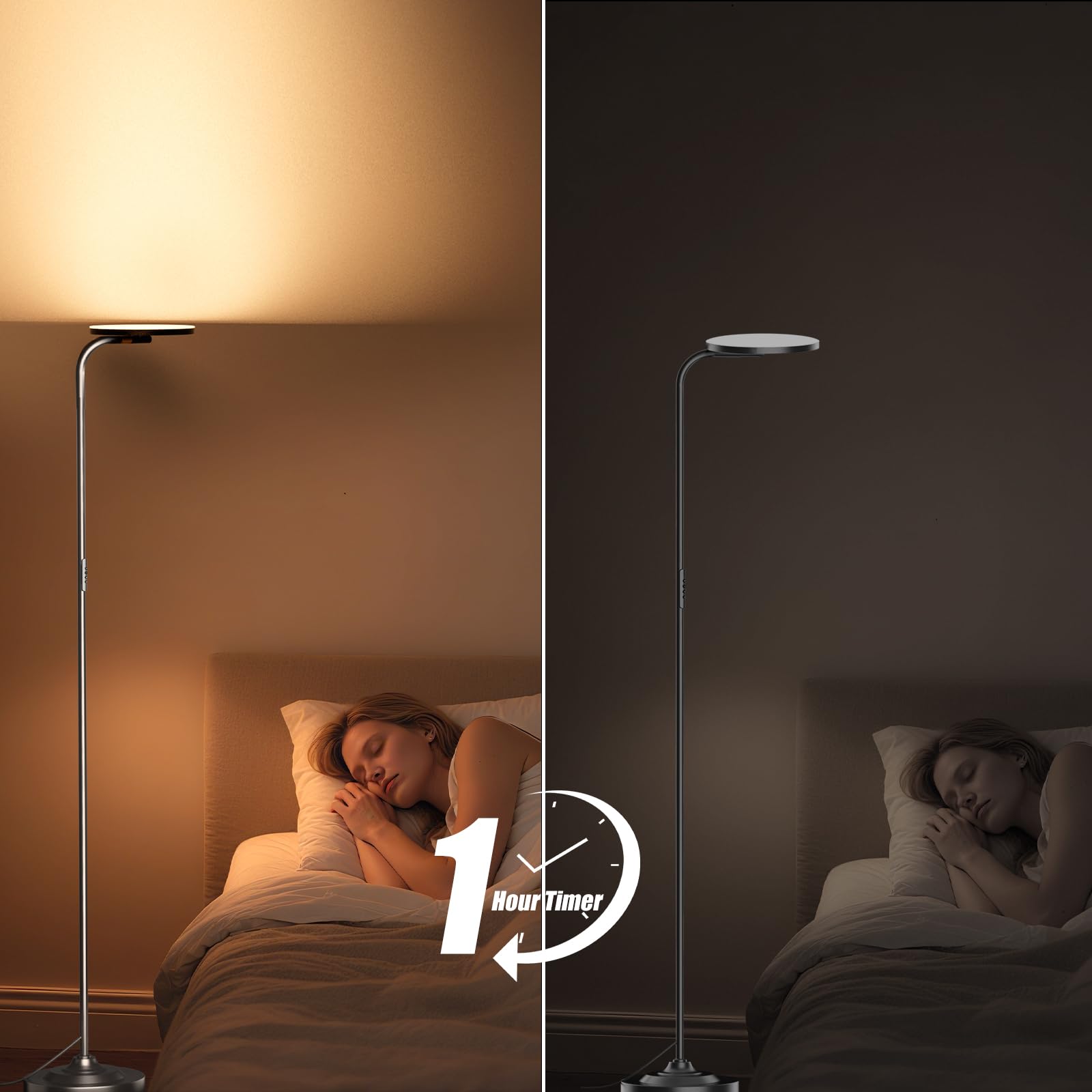 SIBRILLE floor lamp enhancing living-room ambience with adjustable light
