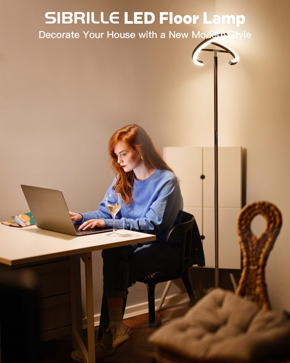 SIBRILLE brown floor lamp with warranty and support options