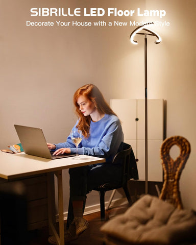 SIBRILLE brown floor lamp with warranty and support options