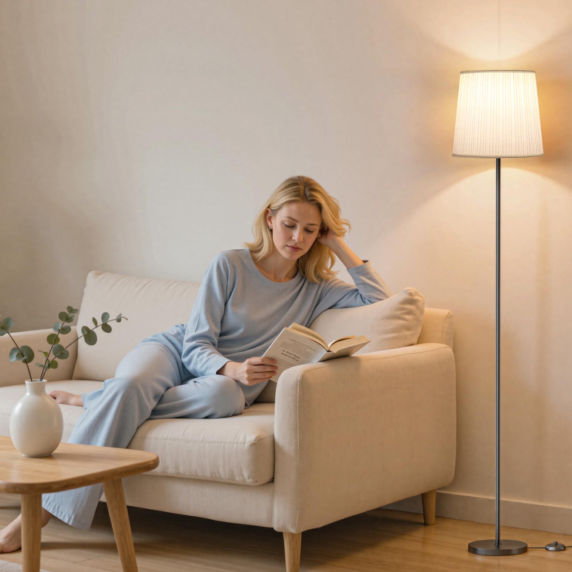 SIBRILLE floor lamp shows 3000K warm and 6000K cool light