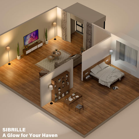 SIBRILLE floor lamp compatible with smart or dimmable bulbs