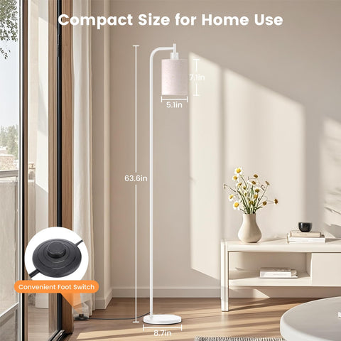 SIBRILLE floor lamp fits neatly in corner spaces for small rooms.