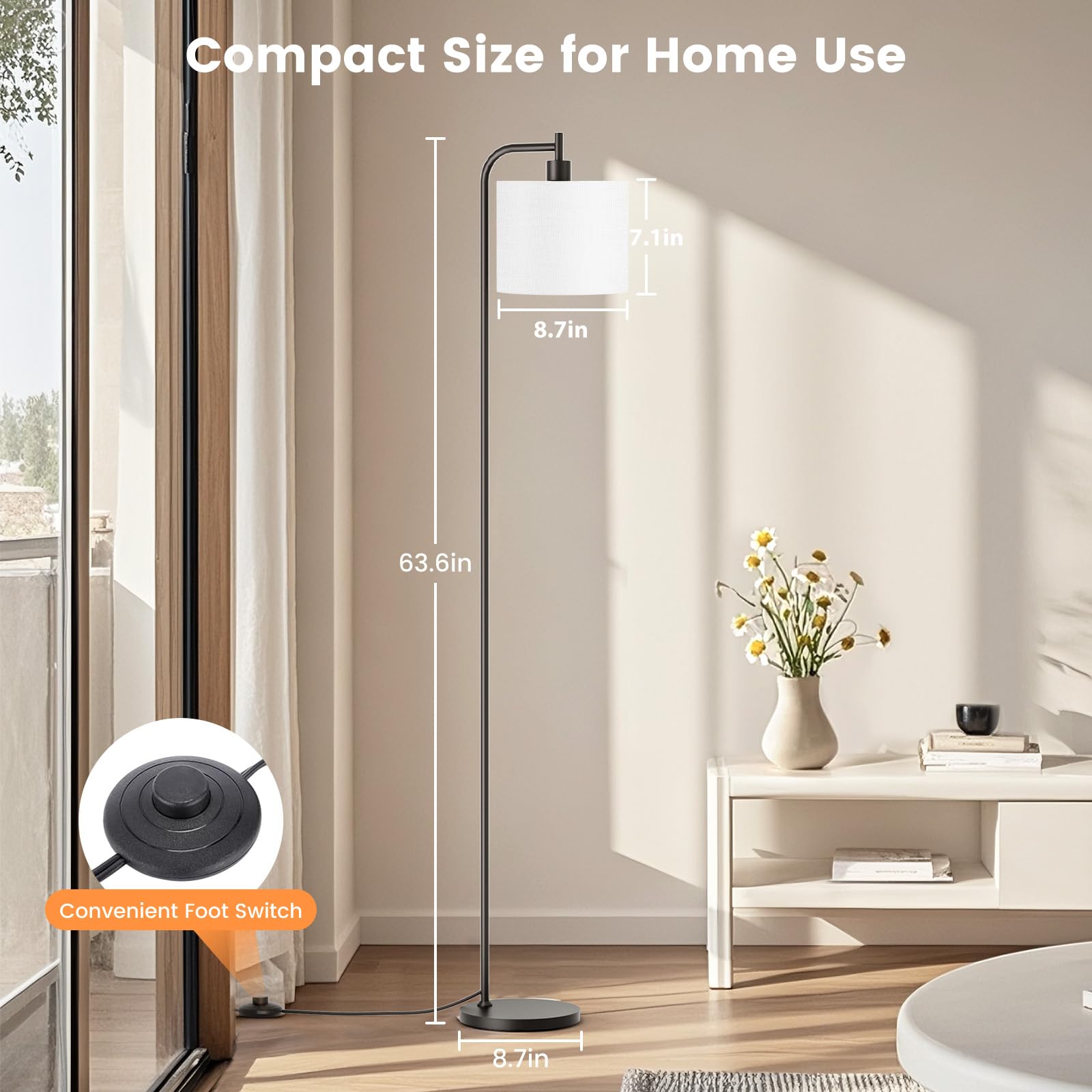SIBRILLE floor lamp dimming from 10 to 100 percent for mood lighting.