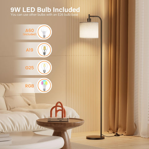Sibrille floor lamp assembly in minutes with base, pole, shade, and bulb