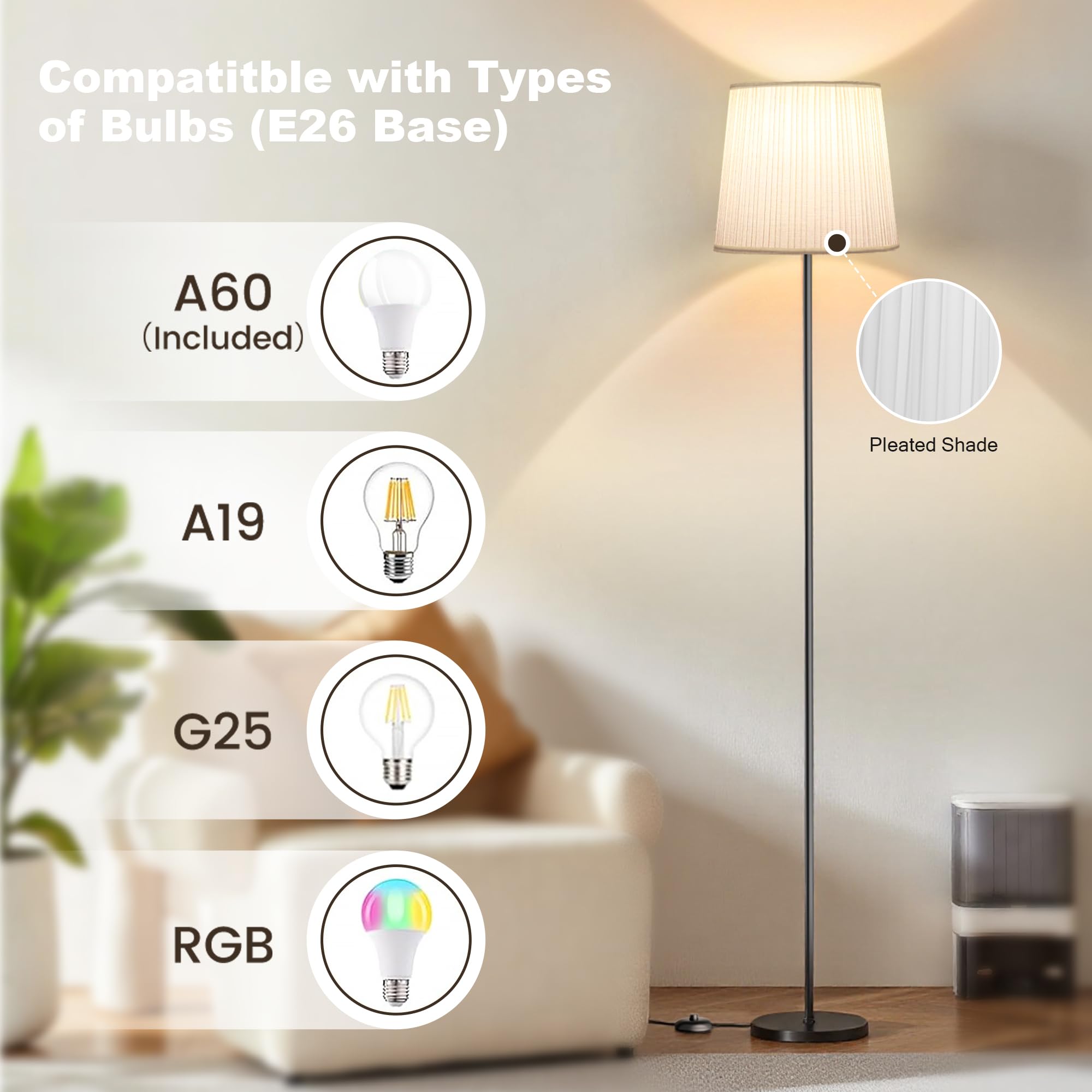 SIBRILLE floor lamp included 9W bulb ready to use