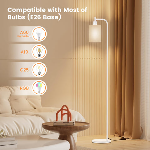 SIBRILLE floor lamp includes 9W LED bulb for instant use.