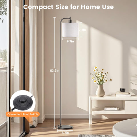 Sibrille floor lamp with weighted base for stability on carpets