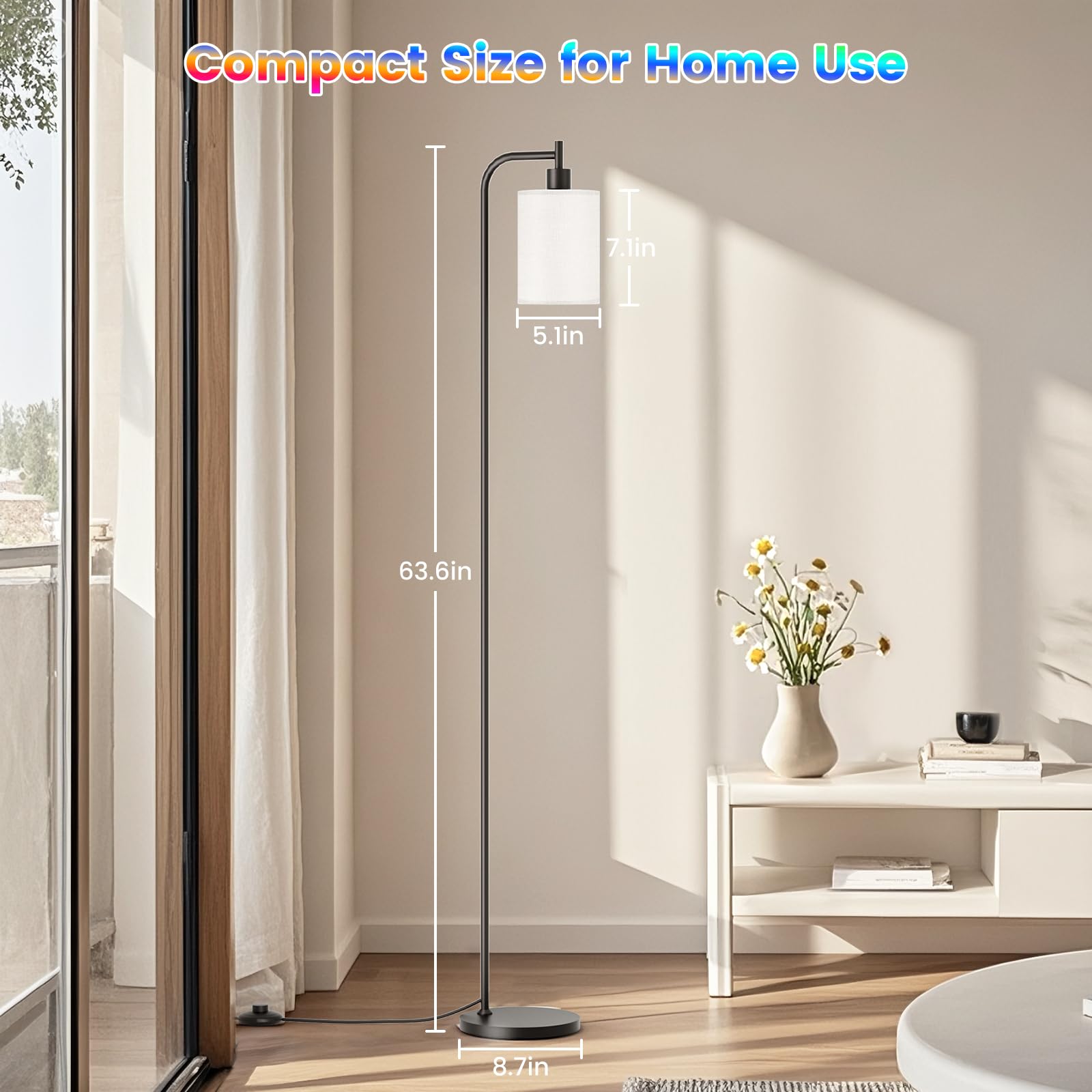 SIBRILLE RGB floor lamp weighted base enhances stability on carpets.